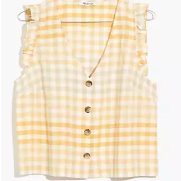 Madewell Ruffle Button Front Tank - Picture 2 of 5